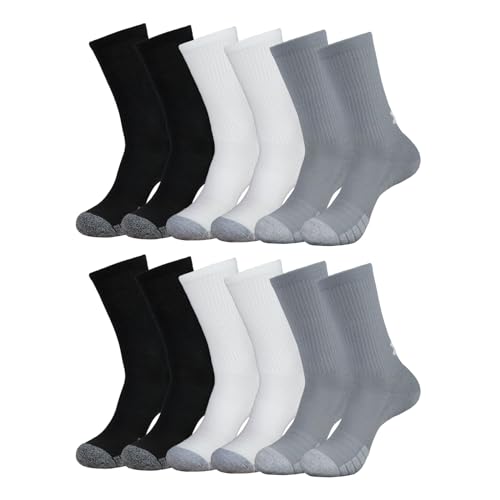 Under Armour 6 Paar HeatGear Crew Socken Unisex Sportsocken, Farbe:Greymix 3399, Socken & Strümpfe:47.5-50.5 von Under Armour