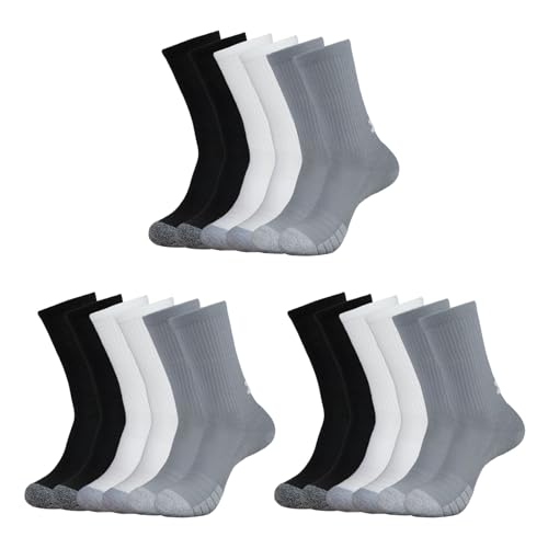 Under Armour 9 Paar HeatGear Crew Socken Unisex Sportsocken, Farbe:Greymix 3399, Socken & Strümpfe:36-41 von Under Armour