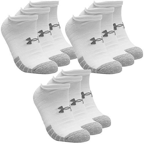 Under Armour 9 Paar HeatGear No Show Sneaker Socken Unisex Kurzsocke, Farbe:White, Socken & Strümpfe:47.5-50.5 von Under Armour