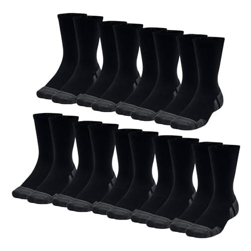 Under Armour 9 Paar Herren Damen Sportsocken Performance Tech-Crew-Socken, Farbe:Schwarz, Größe:47.5-50.5, Artikel:-001 black von Under Armour