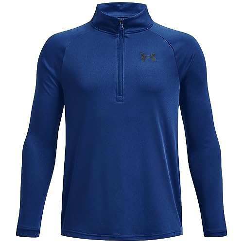 Under Armour Boys' Standard Tech 2.0 1/2 Zip T-Shirt, (471) Blue Mirage / / Black, Youth Medium von Under Armour