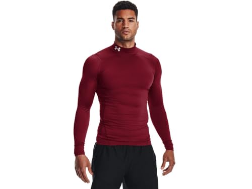 Under Armour ColdGear Kompressionsmock für Herren, Kardinal (625)/Weiß, L von Under Armour