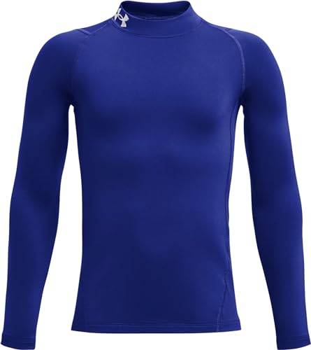 Under Armour ColdGear Mock Langarm T-Shirt f r Jungen, Royal (400)/ Wei , Large von Under Armour