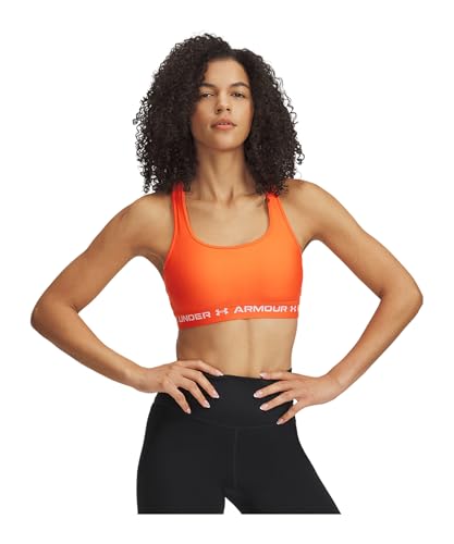 Under Armour Crossback Mid Sport-BH Damen orangeorange, S Damen von Under Armour