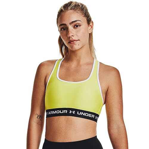 Under Armour Damen Armourâ Mid Crossback Sports BH T-Shirt, gelb, M von Under Armour