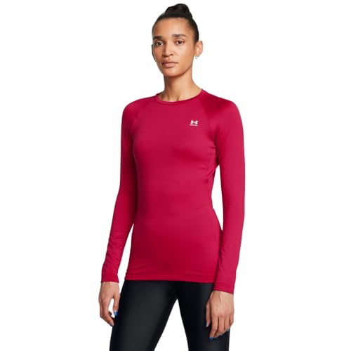 Under Armour Damen Authentics Langarm-T-Shirt mit Rundhalsausschnitt, (835) Flawless / Weiß, Groß von Under Armour