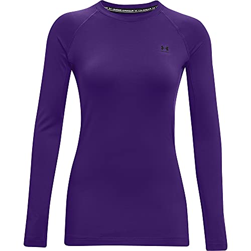 Under Armour Damen Authentics Langarmshirt mit Rundhalsausschnitt Hemd, Lila (500)/Schwarz, X-Large von Under Armour