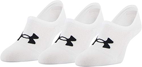 Under Armour Damen Breathe Lite Ultra Low, mehrere Socken, Weiß/Schwarz (3 Paar), Medium (3er Pack) von Under Armour