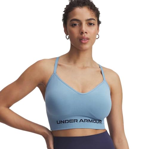 Under Armour Damen Canish Seamless Low BH, Blue Smoke/Washed Navy, Medium von Under Armour