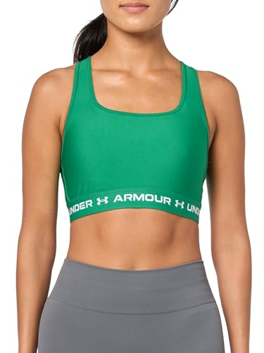 Under Armour Damen Crossback Mid Impact Sport-BH, (305) Team Kelly Green/Weiß, Large von Under Armour
