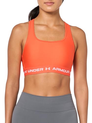 Under Armour Damen Crossback Mid Impact Sport-BH, (847) Feuer/Weiß, X-Small von Under Armour