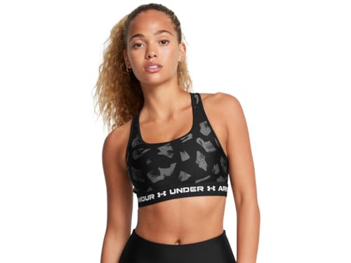 Under Armour Damen Crossback Mid Print BH, Schwarz/Anthrazit/Weiß, XL von Under Armour