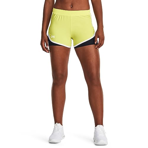 Under Armour Damen Fly by 2.0 2-in-1-Shorts, (743) Limettengelb/Weiß/reflektierend, Klein von Under Armour