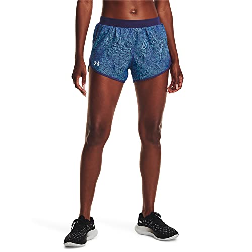 Under Armour Damen Fly by 2.0 Printed Laufshorts, (468) Sonar Blue/Sonar Blue/Reflective, Mittel von Under Armour