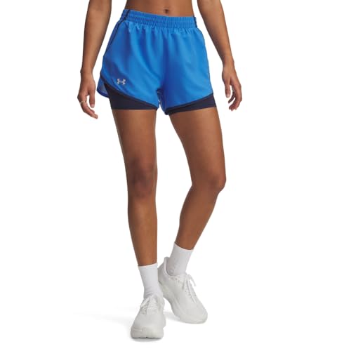 Under Armour Damen Fly by 2In1 Short Laufbekleidung Laufshorts Blue Atlantis/Washed Navy - Blau S von Under Armour