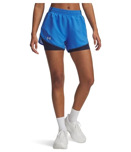 Under Armour Damen Fly by 2In1 Short Laufbekleidung Laufshorts Blue Atlantis/Washed Navy - Blau Xs von Under Armour