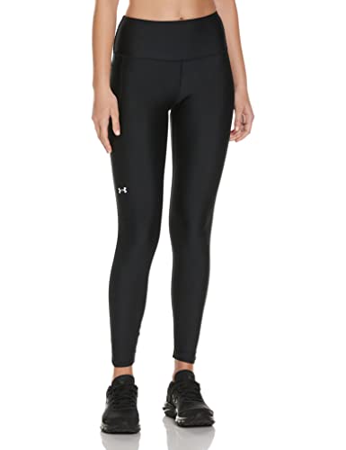 Under Armour Damen HeatGear Armour High Slip Bund Pocket Leggings, Black/White, X-Small Short von Under Armour