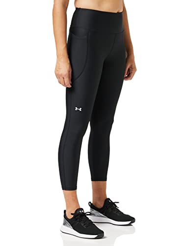 Under Armour Damen HeatGear Armour hoher Taille, knöchelhoch, rutschfest Leggings, Schwarz (001)/Weiß, X-Small Kurz von Under Armour