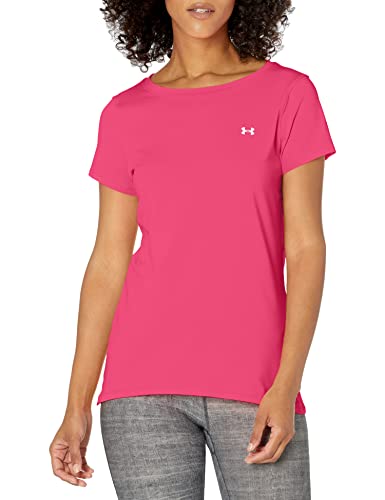Under Armour Damen HeatGear Armour Kurzarm T-Shirt, (640) Pink Punk/Metallic Silber, XX-Large von Under Armour