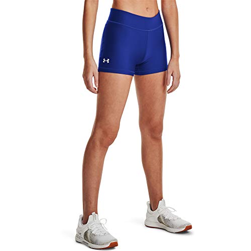 Under Armour Damen HeatGear Armour Mid Rise Shorty Kurzes Rohr, Königsblau (400)/Weiß, XL von Under Armour
