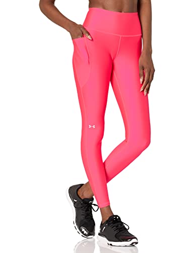 Under Armour Damen HeatGear Armour hoher Taille, rutschfest, knöchelfrei Leggings, (683) Pink Shock/Weiß, Large von Under Armour