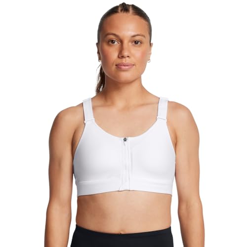 Under Armour Damen Infinity High Impact Zip Sport-BH, (101) Weiß/Weiß, (M) A/C von Under Armour