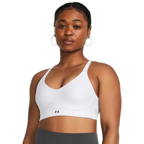 Under Armour Damen Ua Infinity Low 2.0 Bra Sport-BH, Undurchsichtige, Weiß/Schwarz, L von Under Armour