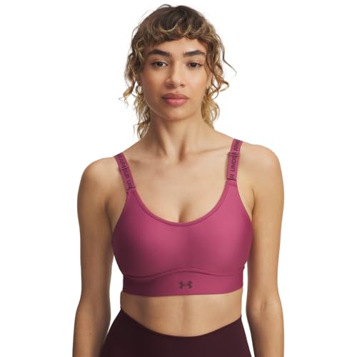 Under Armour Damen Infinity Mid Impact Sport-BH, (659) Fuchsia Dusk / Dark Maroon, (Large) A/C von Under Armour