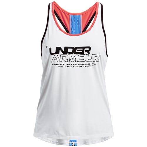 Under Armour - Damen Knockout Cb Graphic Tank Top, Weiß/Wasser (100), Klein von Under Armour