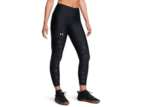 Under Armour Damen-Leggings mit Tech-Aufdruck Schweißableitend und Geruchskontrolle, Schwarz-Weiß, X-Klein von Under Armour