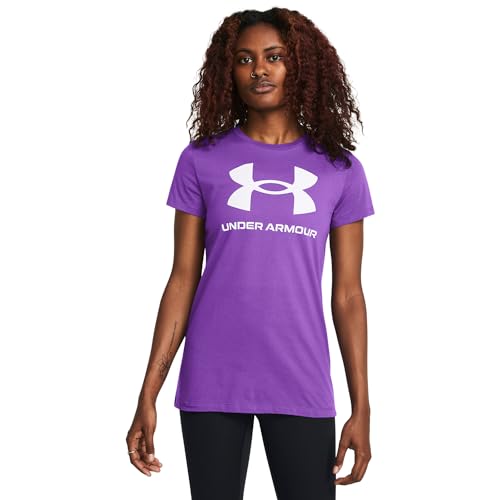 Under Armour Damen Live Sportstyle Graphic Short Sleeve Crew Neck T-Shirt, (525) Lavish/White, X-Klein von Under Armour