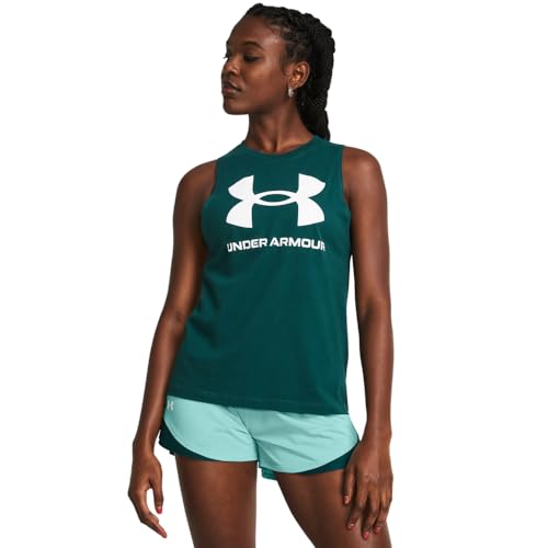 Under Armour Damen Live Sportstyle Graphic Tank, (449) Hydro Teal / White, Groß von Under Armour