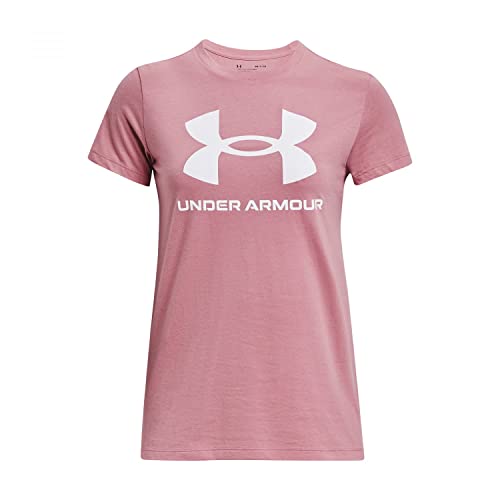 Under Armour Damen Live Sportstyle Graphic kurzen Ärmeln und Rundhalsausschnitt T-Shirt, Blickdicht, (697) Rosa Elixier / / Weiß, XS von Under Armour