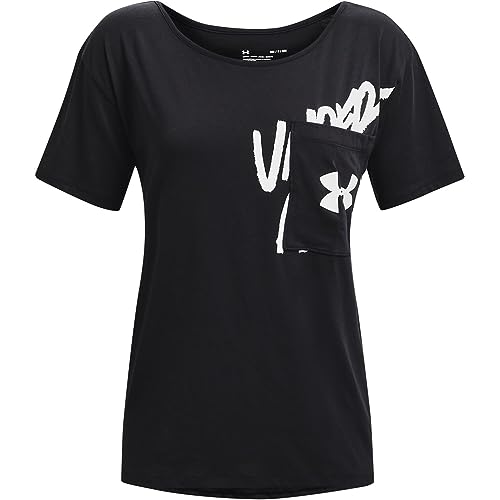 Under Armour Damen Love Oversized Graphic Wordmark T-Shirt Hemd, Schwarz (001)/Weiß, Small von Under Armour