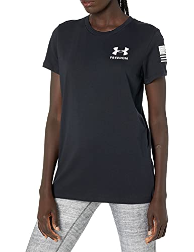 Under Armour Damen New Freedom Flag T-Shirt Hemd, Schwarz (001)/Weiß, Groß von Under Armour