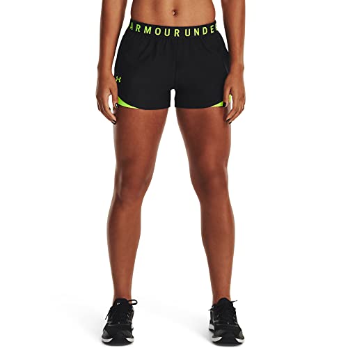 Under Armour Damen Play Up 3.0 Shorts, (051) Schwarz/Lime Surge/Lime Surge, XXL von Under Armour