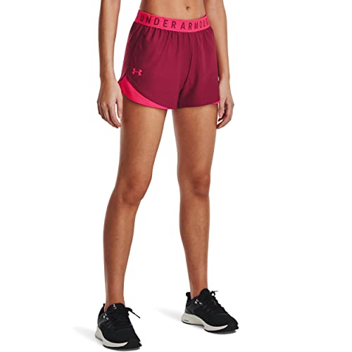 Under Armour Damen Play Up 3.0 Shorts, Black Rose (664)/White, Small von Under Armour