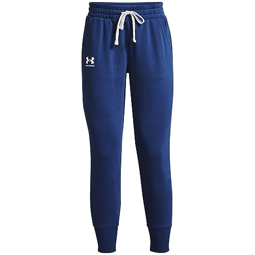 Under Armour Damen Rival Fleece-Jogginghose Hose, Indigo (404)/Weiß, Large von Under Armour