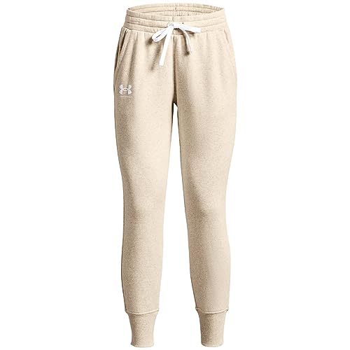 Under Armour Damen Rival Fleece Joggers Hose, Oatmeal Light Heather (783)/Weiß, X-Groß von Under Armour