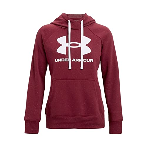 Under Armour Damen Rival Fleece Logo Hoodie, League Red (626)/White, XS von Under Armour