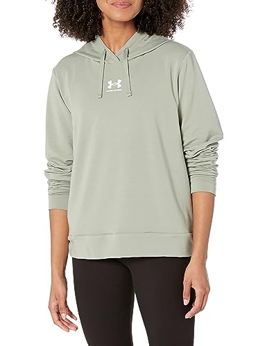 Under Armour Damen Rival Terry Hoodie Kapuzenpullover, (504) Grove Green/White, L von Under Armour