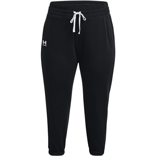 Under Armour Damen Rival Terry Jogginghose Hose, Schwarz/Onyx-Weiß, 2X von Under Armour