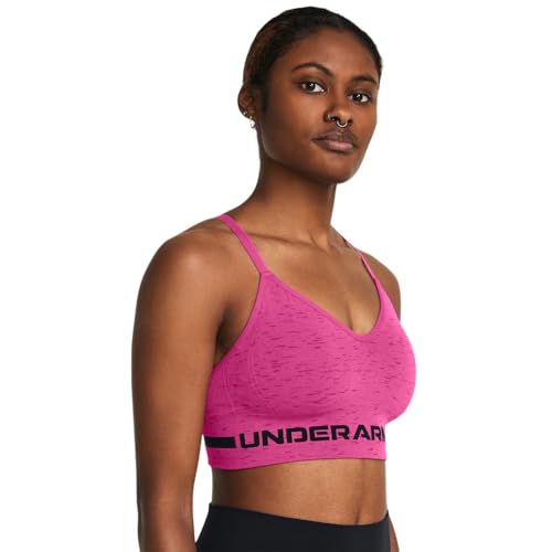 Under Armour Damen Seamless Low Long Heather Sport-BH, (686) Astro Pink / / Schwarz, Medium von Under Armour