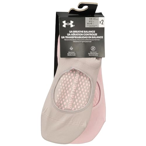 Under Armour Damen-Socken UA Breathe Balance, 2er-Pack, Gray Dawn / Prime Pink / Gray Matter, S von Under Armour