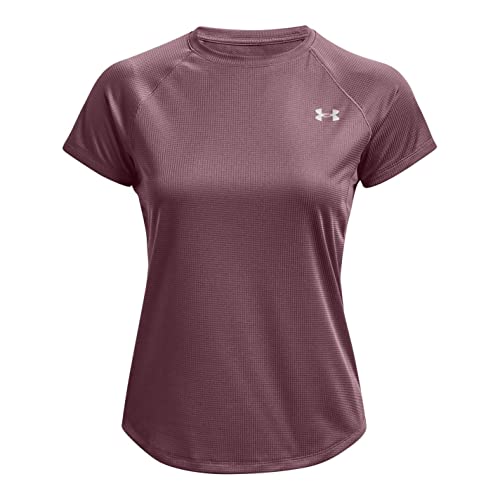 Under Armour Damen Speed Stride T-Shirt mit kurzen Ärmeln Hemd, Ash Plum (554) / Reflektierend, Small von Under Armour