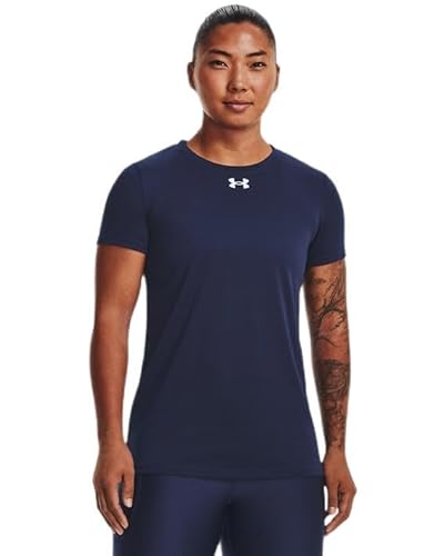 Under Armour Damen Team Tech Loose Midnight Navy Short Seleve Shirt, Midnight Navy / White, Klein von Under Armour