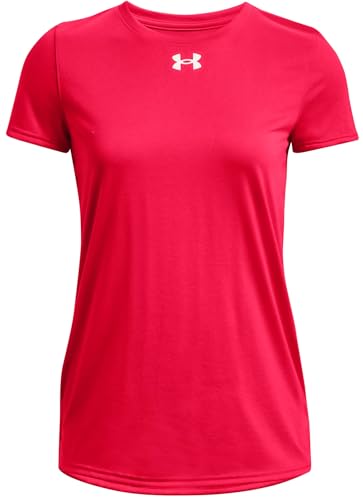 Under Armour Damen Team Tech Loose Midnight Navy Short Seleve Shirt, Rot-Weiß, S von Under Armour