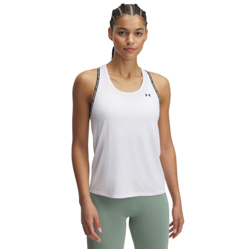 Under Armour Damen Tech Knockout Tank, super weiches Tank Top, schnelltrocknendes und atmungsaktives Funktionsshirt, Weiß / / Schwarz, MD Under Armour Damen Tech Knockout Tank, super weiches Tank Top, schnelltrocknendes und atmungsaktives Funktionsshirt, Weiß / / Schwarz, MD von Under Armour