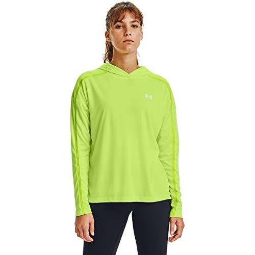 Under Armour Damen Tech Twist Graphic Hoodie Sweatshirt mit Reißverschluss, Lime Fizz (291)/Weiß, Medium von Under Armour