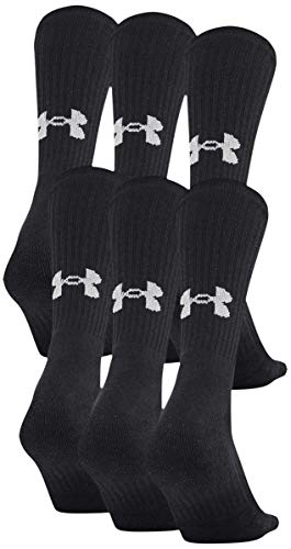 Under Armour Damen Trainingssocken aus Baumwolle, mehrere Socken, Schwarz (6 Paar), X-Large (6er Pack) von Under Armour